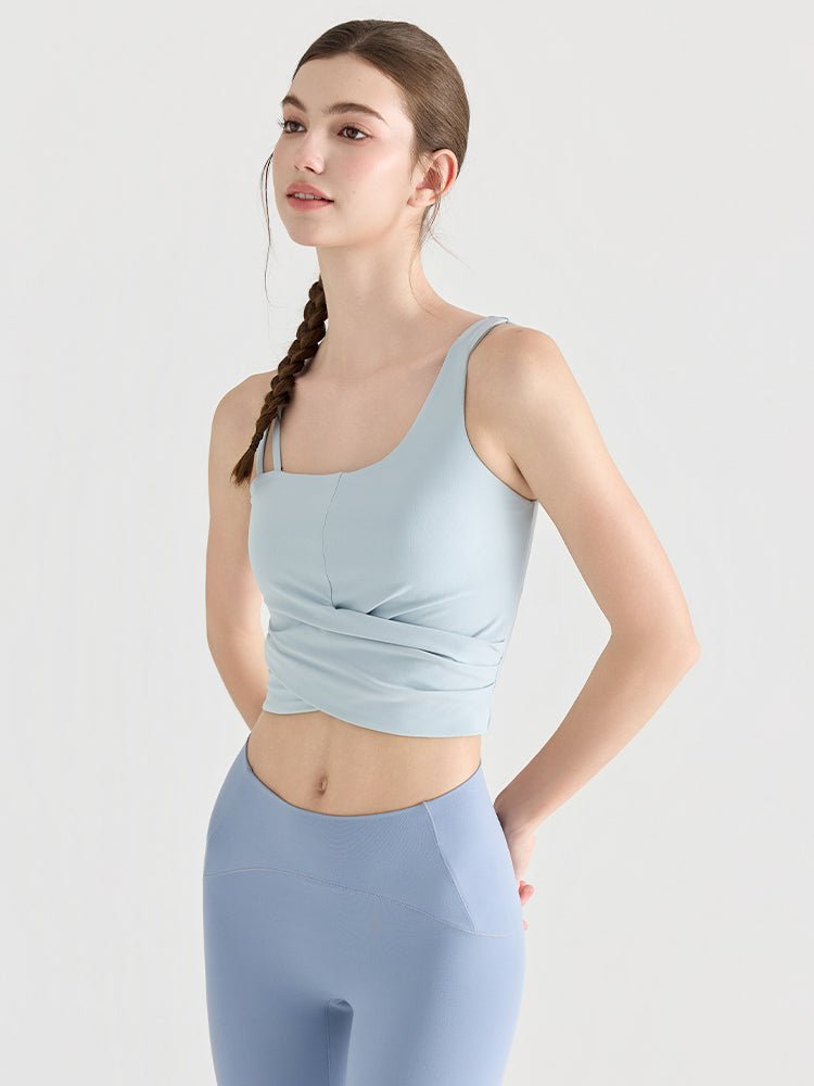 裾ツイスト アシンメトリー 美背スポーツブラ
