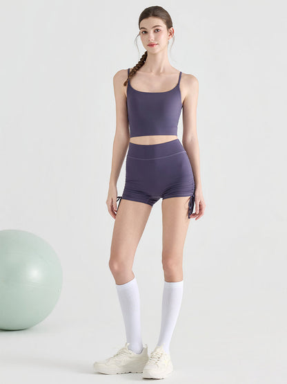 桃尻効果 ギャザー ドローストリング付き ショートパンツ